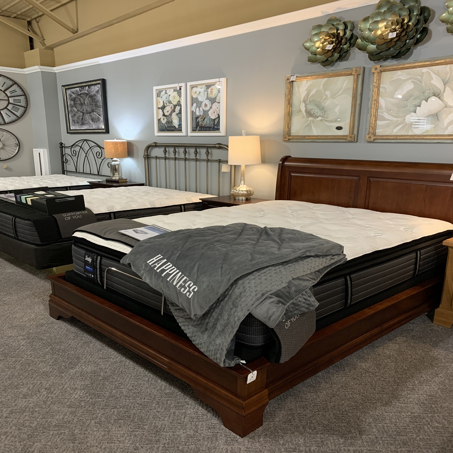 IMG_2046a Sealy mattress with wood headboard